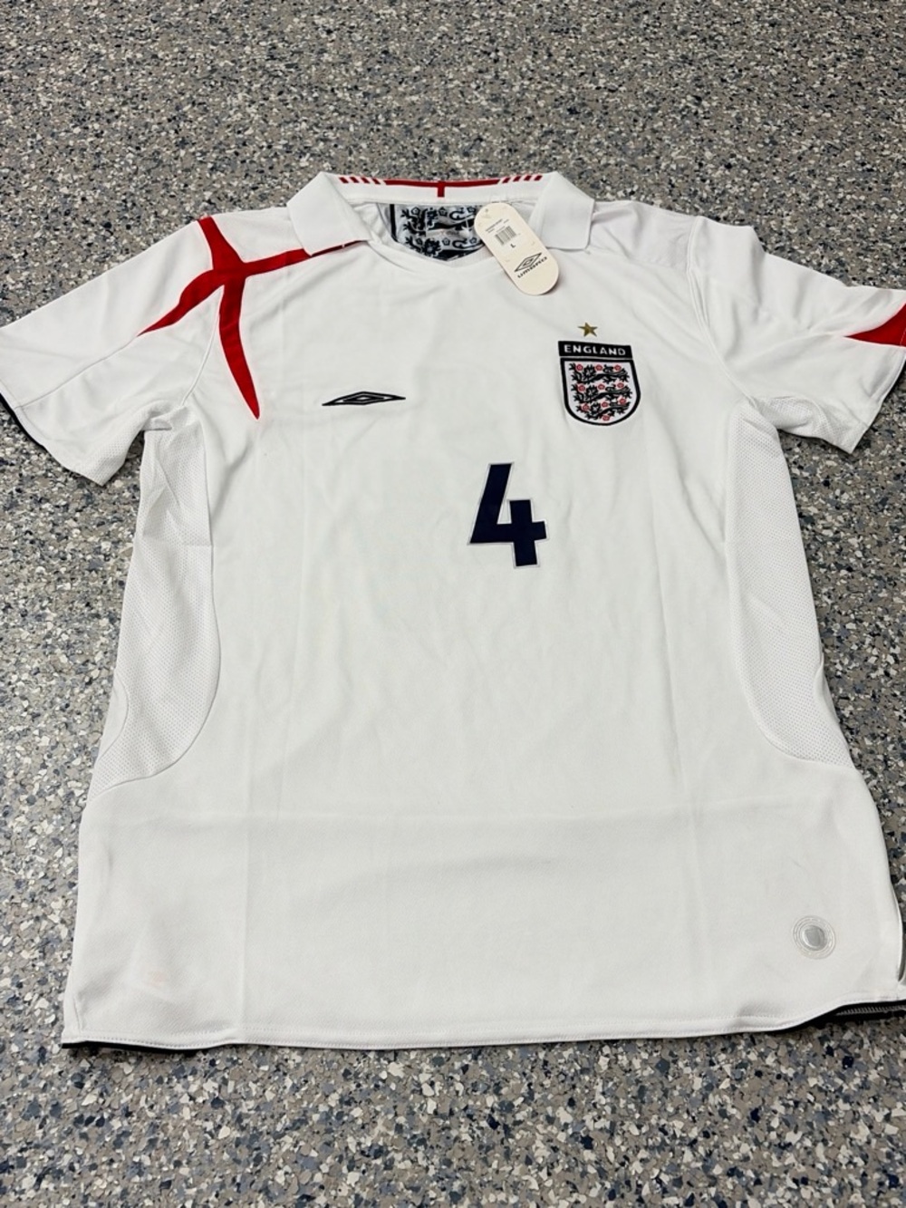 Umbro England Men's Football Shirt in White with Red Accents